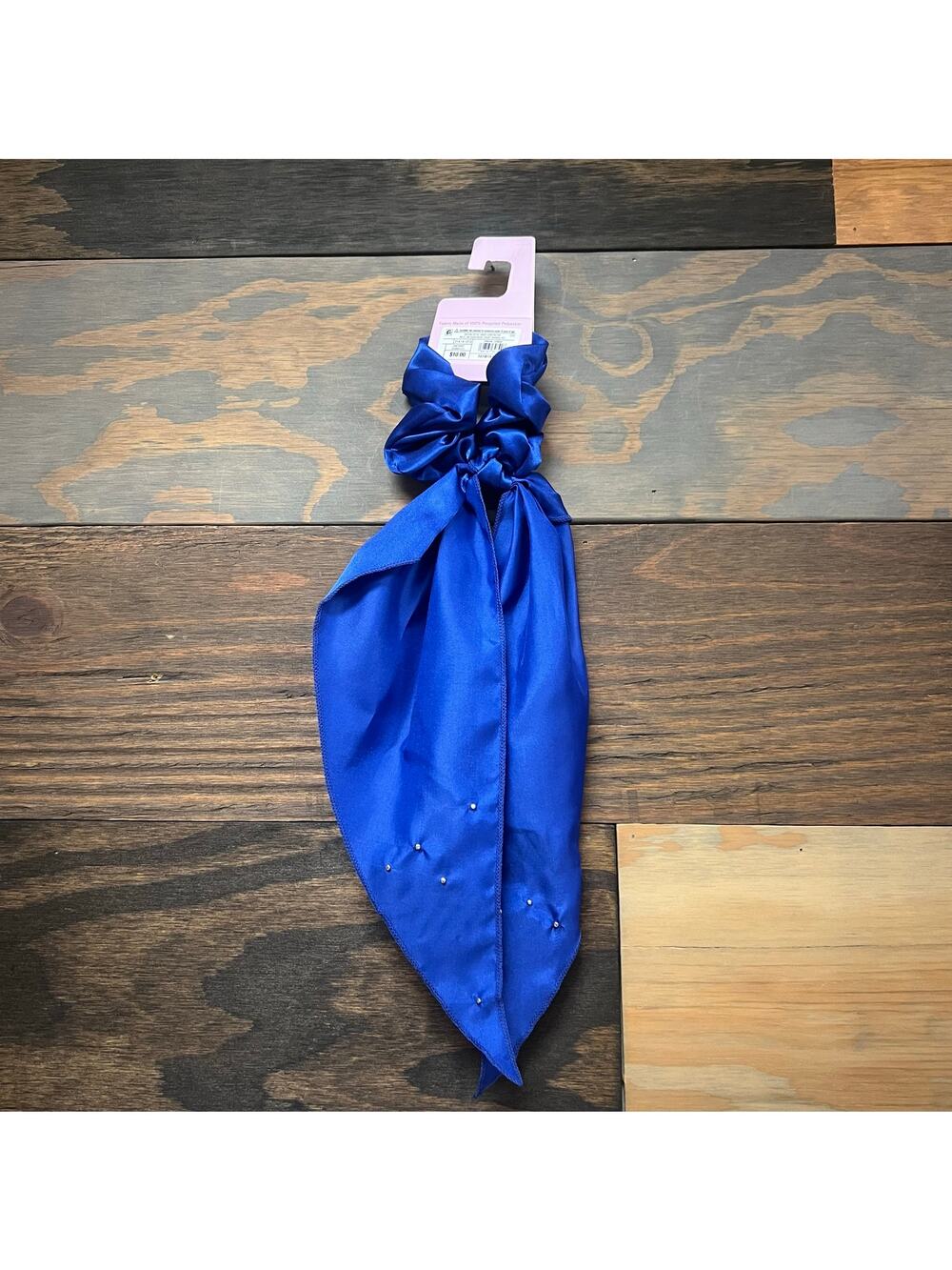 Wild Fable Game Day Satin Scarf Scrunchie Blue Pearl Hair Tie NWT